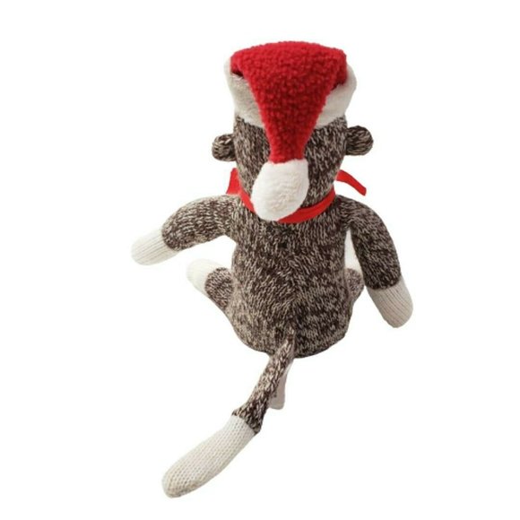 Galerie Christmas Sock Monkey Plush 9" Santa Hat Stuffed Animal - Picture 5 of 5